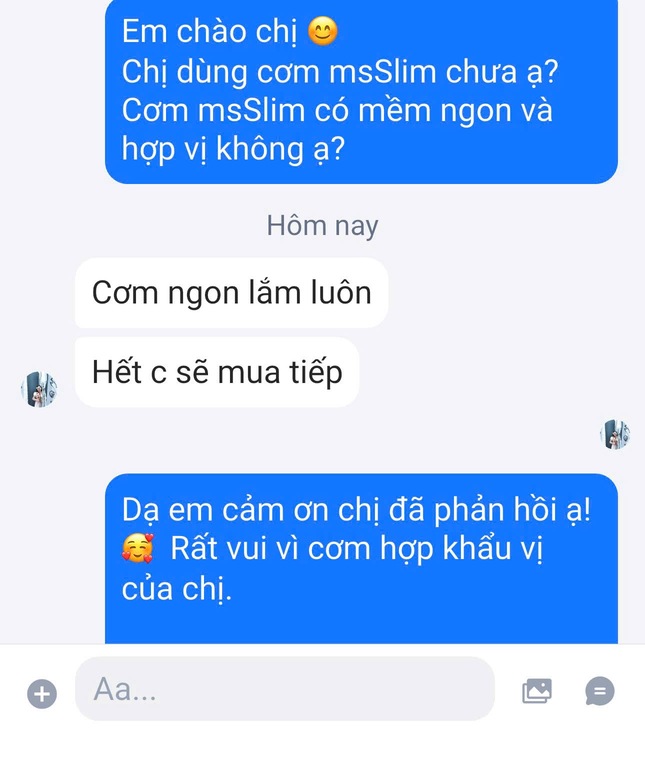 feedback khách hàng về cơm độ dưỡng