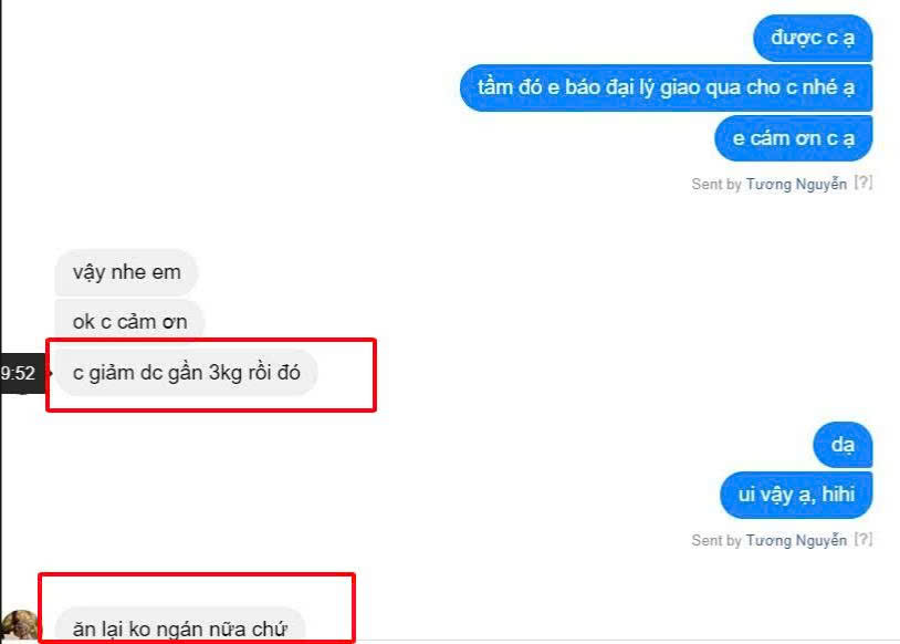 feedback khách hàng sử dụng cơm độ dưỡng đã giảm cân thành công
